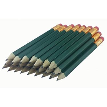 Imagem de ezpencil - Dark Green Barrel Golf (1/2 a Pencil - Lápis Pew) Lápis hexagonais com borracha - 48 pacotes - Borracha sem borrões - Grafite # 2 HB - Afiado - NOVO