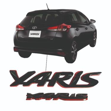 Imagem de Emblema Nome Para Carro Preto Red Line Yaris
