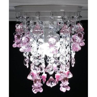 Imagem de Lustre Plafon Cristal Acrílico Ursos Decoração Quarto Menina