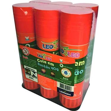 Imagem de Cola Em Bastao Leo&Leo 40g - Pacote com 6, Leonora, 4545, Multicor, 40g