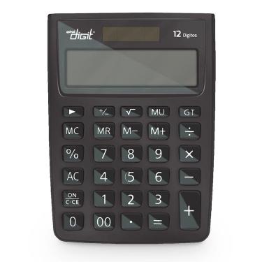 Imagem de Calculadora de mesa (bat solar 12 dig. ) preta 1238 Spiral Digit pt 1 un