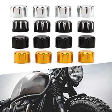 Imagem de FINMOKAL Tampa Da Tampa Do Parafuso De Cabeça Usinada Em Tarugo Fit Thruxton T120 Preto E Branco