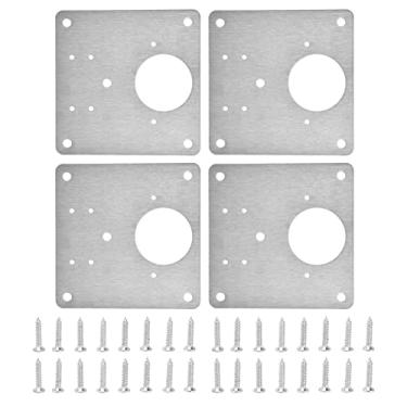Imagem de Suporte de reparo de dobradiça, 4 conjuntos de placa de reparo de dobradiça, kit de placa de reparo de dobradiça, placa lateral de dobradiça de armário para armários, penteadeiras, ferragens de armário