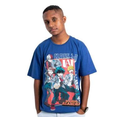Imagem de Camiseta Boku No Hero My Hero Academy Azul Unissex Infantil 100% Algod