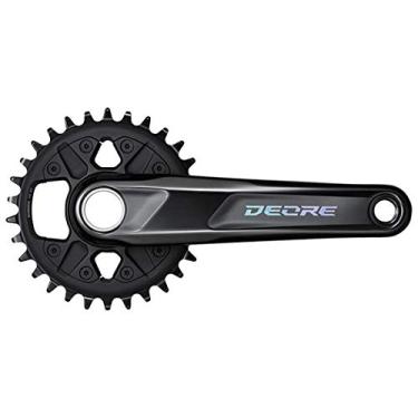 Imagem de SHIMANO Deore Conjunto de manivela traseira de 12 velocidades - FC-M6100-1 (Preto - 175 mm 30T - para corrente de linha 52 mm)