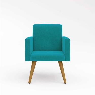 Imagem de Cadeira Recepção Poltrona Escritório Balaqui azul Turquesa