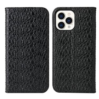 Imagem de YINGDAFENG Capa carteira para iPhone 14/14 Pro/14 Max/14 Pro Max, capa flip de couro genuíno com compartimentos para cartões e suporte proteção para câmera à prova de choque capa interna de TPU (poliuretano termoplástico), preta, 14 6,1 polegadas