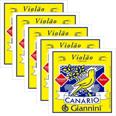 Imagem de Encordoamento Violão Nylon Canário Com Bolinha GENWB - Kit Com 5 Unidades