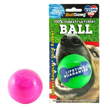 Imagem de Ruff Dawg Brinquedo para cães de borracha sólida bola pequena sortidas cores neon