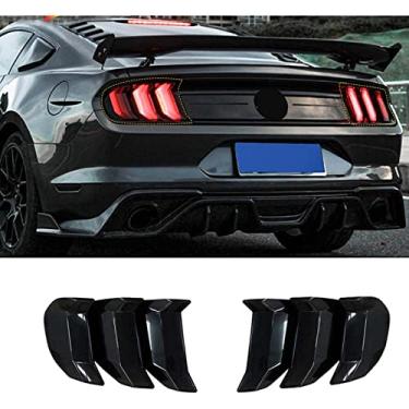 Imagem de RT-TCZ Acessórios de decoração para moldura de proteção de luz traseira para Ford Mustang 2018 2019 2020 (preto)