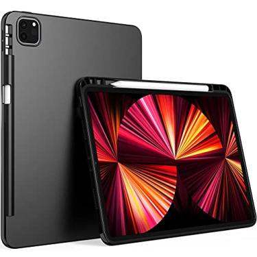 Imagem de Capa para iPad Pro 11 polegadas 2021, Puxicu Slim Design Matte TPU Borracha Macia Silicone Capa Protetora para Tablet iPad Pro 2021 de 11 polegadas (3ª geração) - Preto