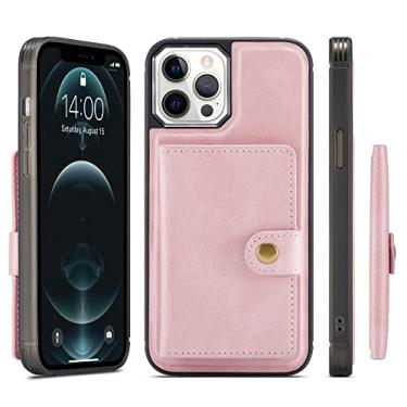Imagem de Capa traseira para iPhone 14 12 13 11 Pro Max XS XR X SE 2020 8 7 Plus Phone Case Cartão de Couro Bolsa Carteira Destacável Magnética, Rosa, Para iPhone 11 ProMax