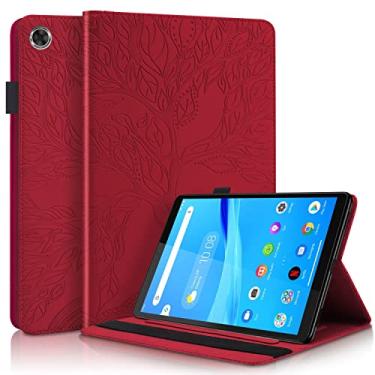 Imagem de Clipes de proteção de tablet Compatível com Lenovo Tab M8 TB-8505F TB-8505X TB-8505FS TB-8705F TB-8705N Capa de couro PU de 8,0 polegadas Flip Wallet Capa protetora Tree Of Life Tablet Case Slot para