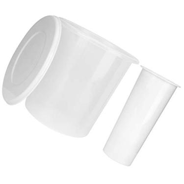 Imagem de Moldes de gelo raspado confiáveis, kit de bartender de mixologia de copo de gelo de 17,5 x 17 x 13 cm com plástico para balde de gelo recarregável modelo com tampa (transparente)