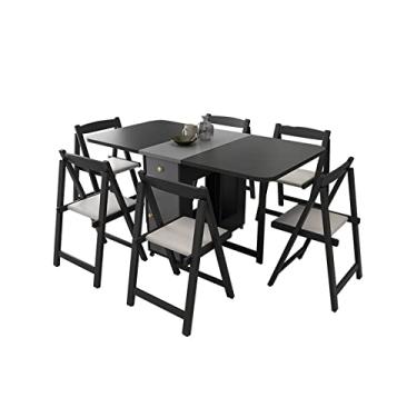 Imagem de Mesa de jantar dobrável, mesa de cozinha dobrável, mesa de centro versátil que economiza espaço com gaveta de armazenamento e rodízios, mesa de centro para cozinha, sala de estar /1440 (Color : B, S