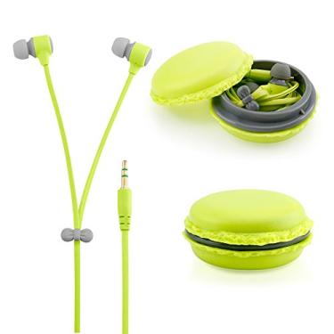 Imagem de GEARONIC TM Lindo fone de ouvido de 3,5 mm em fones de ouvido com fones de ouvido Macaroon capa organizadora compatível com smartphones PC MP3 (verde)