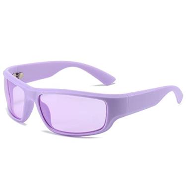Imagem de Óculos de sol vintage para mulheres óculos de sol quadrado bege gradiente masculino hip hop óculos de condução tons femininos, roxo roxo, tamanho único