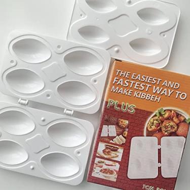 Imagem de Aoipend Kibbeh Rolls Maker Moldes Processador de almôndegas Manual Ferramenta de prensa para fazer loaf de carne DIY Upgrade 4 grades 7 cm tamanho grande acessórios de cozinha caseiros (4 grades)