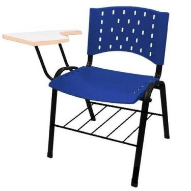 Imagem de Cadeira Fixa Universitária Plástica Cor Azul Realplast