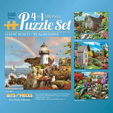 Imagem de Bits and Pieces – 4-in-1 Multi-Pack 500 Piece Jigsaw Puzzles for Adults – Serene Beauty by Artist Alan Giana, Four Different Puzzles, Completed Puzzle Size: 16" x 20"