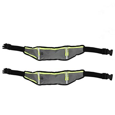 Imagem de Bolsa de Cintura Fanny Pack 2 Peças Porta de Fone de Ouvido à Prova d'água para Corrida (Cinza)