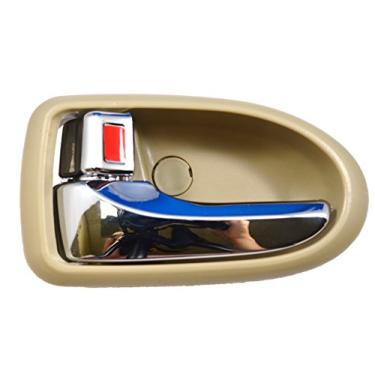 Imagem de PT Auto Warehouse MA-2801ME-LH - Alça interna interna interna para porta, caixa bege/bronze com alavanca cromada - lado do motorista