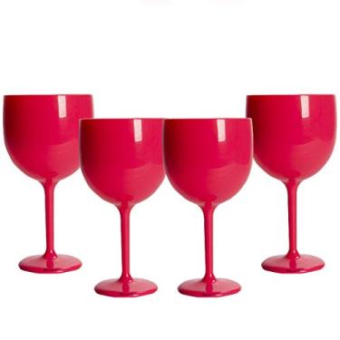 Imagem de 4 Taças Gin Rosa Acrílico