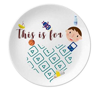 Imagem de Placa de porcelana para jantar com estampa de selo de vídeo para relógio masculino