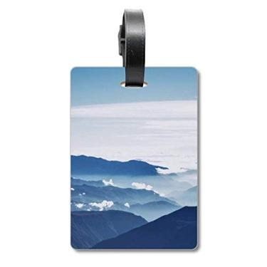 Imagem de Mountains Sky Sunshine Clouds Nature Bagagem Bagagem Etiqueta Cartão de Bagagem Scutcheon Etiqueta