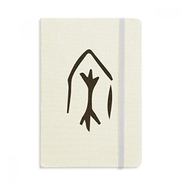 Imagem de Caderno de anotações de sobrenome chinês com estampa de osso, capa dura de tecido, diário clássico