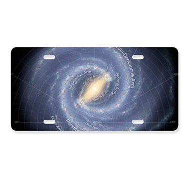 Imagem de DIYthinker Placa de licença Planeta Estrelas Galáxia Ano Luz Decoração Aço Inoxidável Automóvel