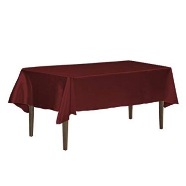 Imagem de LinenTablecloth Toalha de mesa retangular de cetim 152 x 300 cm Borgonha