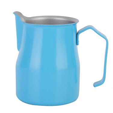 Imagem de Xícara de café de espuma de leite, 550 ml, aço inoxidável, espessante, vaporizador de expresso, jarro, jarro de espuma de leite, café, latte art, pote de café azul, para