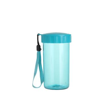 Imagem de Copo de água de plástico para esportes portátil Handy Cup copo reto de mão selado com espaço_Azul