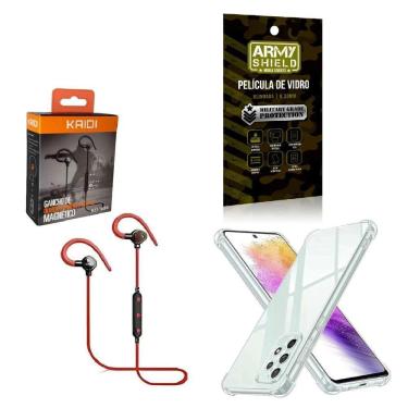 Imagem de Kit Capinha Samsug A73 Fone Bluetooth E Película De Vidro 3D