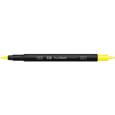 Imagem de Marcador Artístico Aquarelável Dual Brush, CIS, Amarelo Canario, Caixa com 10 unidades