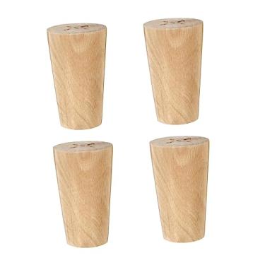 Imagem de OSALADI 4 Pcs Pernas Do Sofá Pernas De Sofá Modernas Pernas De Móveis Redondas Substituição Pés Do Sofá Pés De Bolo De Móveis De Madeira Estilo Europeu Branco Pernas Da Cama