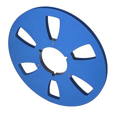 Imagem de Carretel Vazio de 1/4 de 10 Polegadas, Peça de Máquina de Abertura de Substituição Fita de Som de Alta Resistência Carretel de Recolhimento Vazio 6 Furos para Toca-fitas de Bobina a Bobina (Azul)