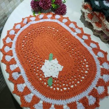 Jogo de cozinha em crochê 3 peças Vermelho em Promoção na Americanas