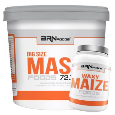 Imagem de Kit Suplementos Musculares Hipercalorico Massa Pote 6kg + Waxy Maize Ganho de Energia Refil 1kg