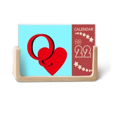 Imagem de Calendário de mesa Love Queen Heart Q Poker 2022 12 meses