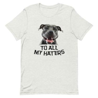 Imagem de Camiseta divertida para entusiastas de cães com estampa divertida | Hilarious to All My Haters, Cinza, M