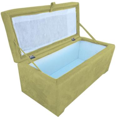 Imagem de Bau puff 80 organizador porta treco brinquedos sapatos infantil multiuso Amarelo