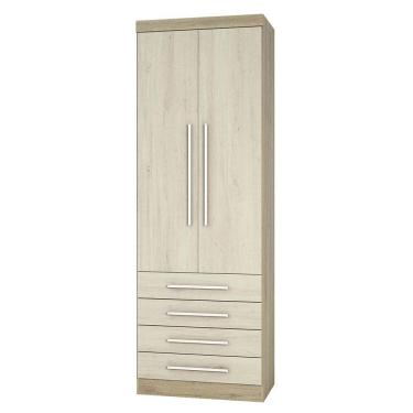 Imagem de Guarda Roupa Modulado 2 Portas 4 Gavetas Master Luciane Móveis Avelã Rústico Com ártico Rústico