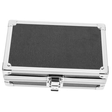 Imagem de Veemoon 2 Unidades Mala Caixa De Ferramentas De Metal Armário De Remédios Preto Maleta Com Cadeado Caixa De Armazenamento Bloqueável Caso Pasta Recipiente Pequena Viagem Liga De Alumínio