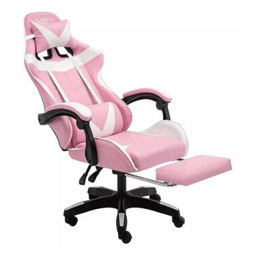 Imagem de Cadeira Gamer Giratória Nsx Reclinável Estofado Cores Couro (ROSA)