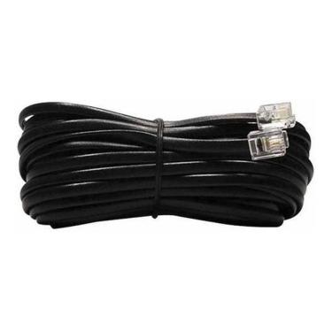 Imagem de Cabo Liso Extensão Telefone 10 Mts Rj11 Preto