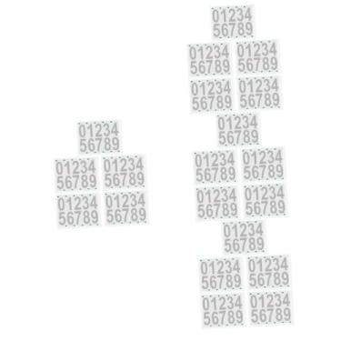Imagem de NUOBESTY 20 Folhas adesivos de lata de lixo números de caixa de correio reflexivos para fora adesivos adesivos números de caixa de correio branca adesivos de número pequeno