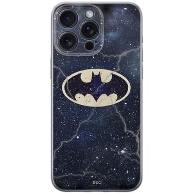 Imagem de ERT GROUP Capa de celular para iPhone 15 PRO MAX Original e oficialmente licenciada DC padrão Batman 003 perfeitamente adaptada à forma do celular, capa feita de TPU
