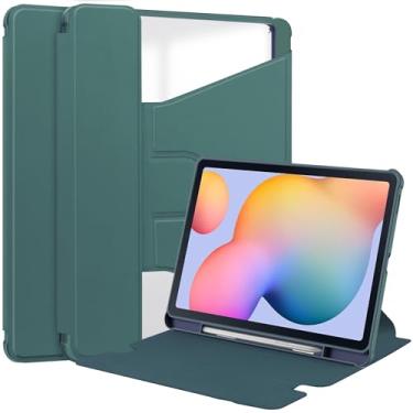 Imagem de Capa protetora para tablet PC compatível com Samsung Galaxy TAB S6 Lite 2024 SM-P620/P625/P627, suporte giratório de 360°, capa flip para tablet inteligente, hibernar/despertar automaticamente, Tab S6
